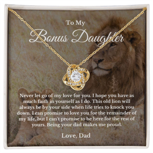 Bonus Daughter Necklace, Mother to Daughter Gift, Step Daughter Jewelry, Birthday Gift, Message Card