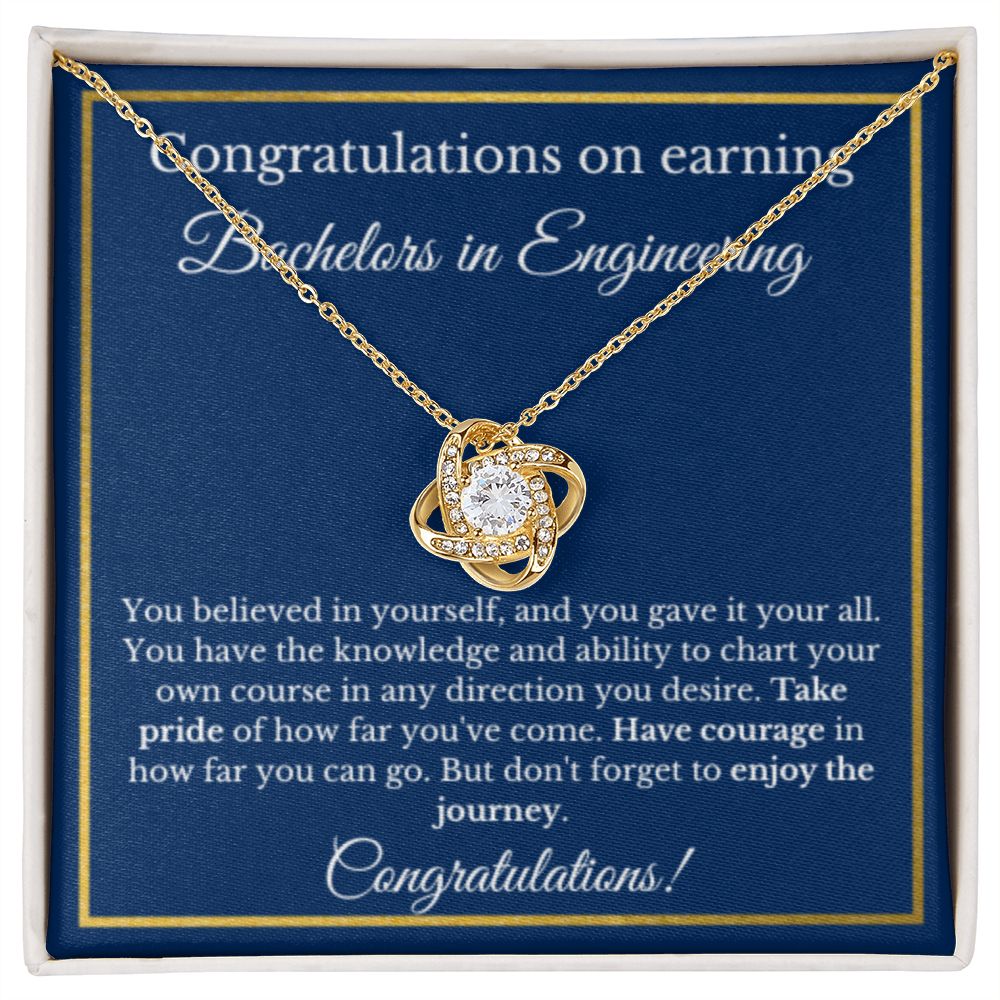 BS Engineering Degree Graduation Gifts, Technology, Engineer Gifts, Bachelors of Engineering Gold Diamond Necklace