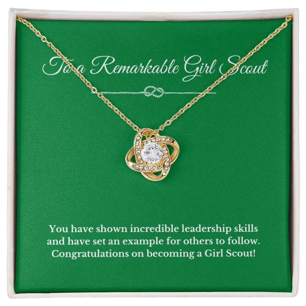 Love Knot Girl Scout Gift, Girl Scout Necklace, Girl Scout Gifts, Girl Scout Jewelry, Girl Scout Leader Gift, Girl Scout Gold Award Gift, Gold Award