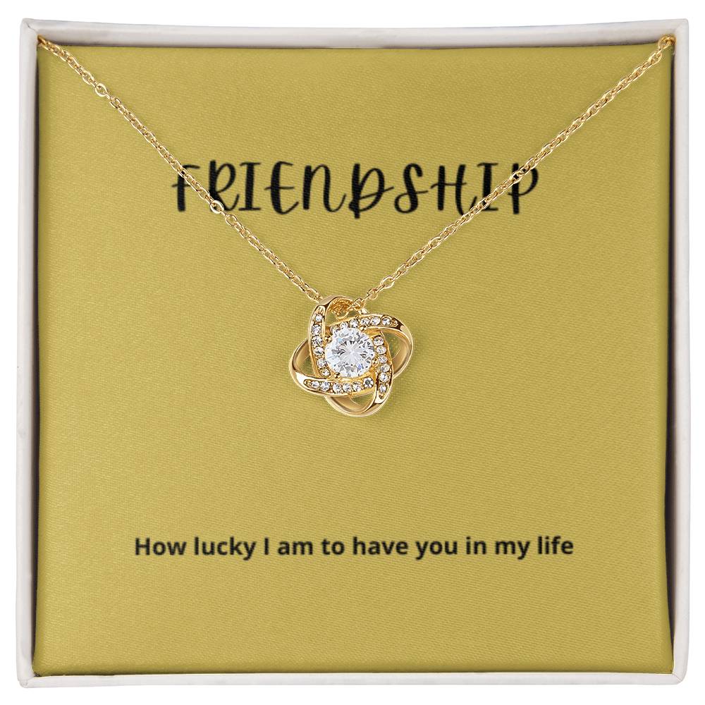 EllePendants Knot of Friendship, Hearts Friendship Necklace, Best Friend Necklaces, Friendship Jewelry Long Distance Birthday Christmas, Love Knot