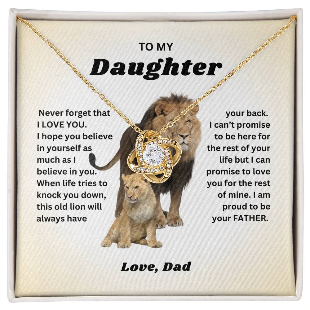 [Almost Sold Out] Daughter - Proud Lion - From Dad Love Knot Necklace