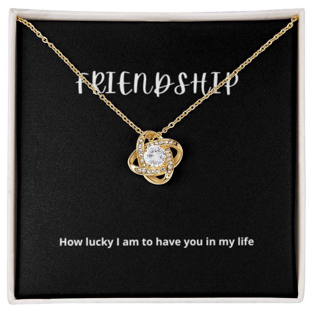 EllePendants Knot of Friendship, Hearts Friendship Necklace, Best Friend Necklaces, Friendship Jewelry Long Distance Birthday Christmas, Love Knot