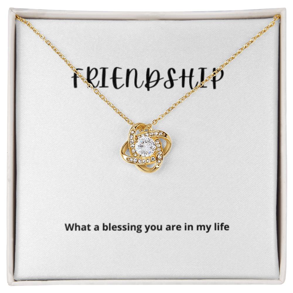 EllePendants Knot of Friendship, Hearts Friendship Necklace, Best Friend Necklaces, Friendship Jewelry Long Distance Birthday Christmas, Love Knot