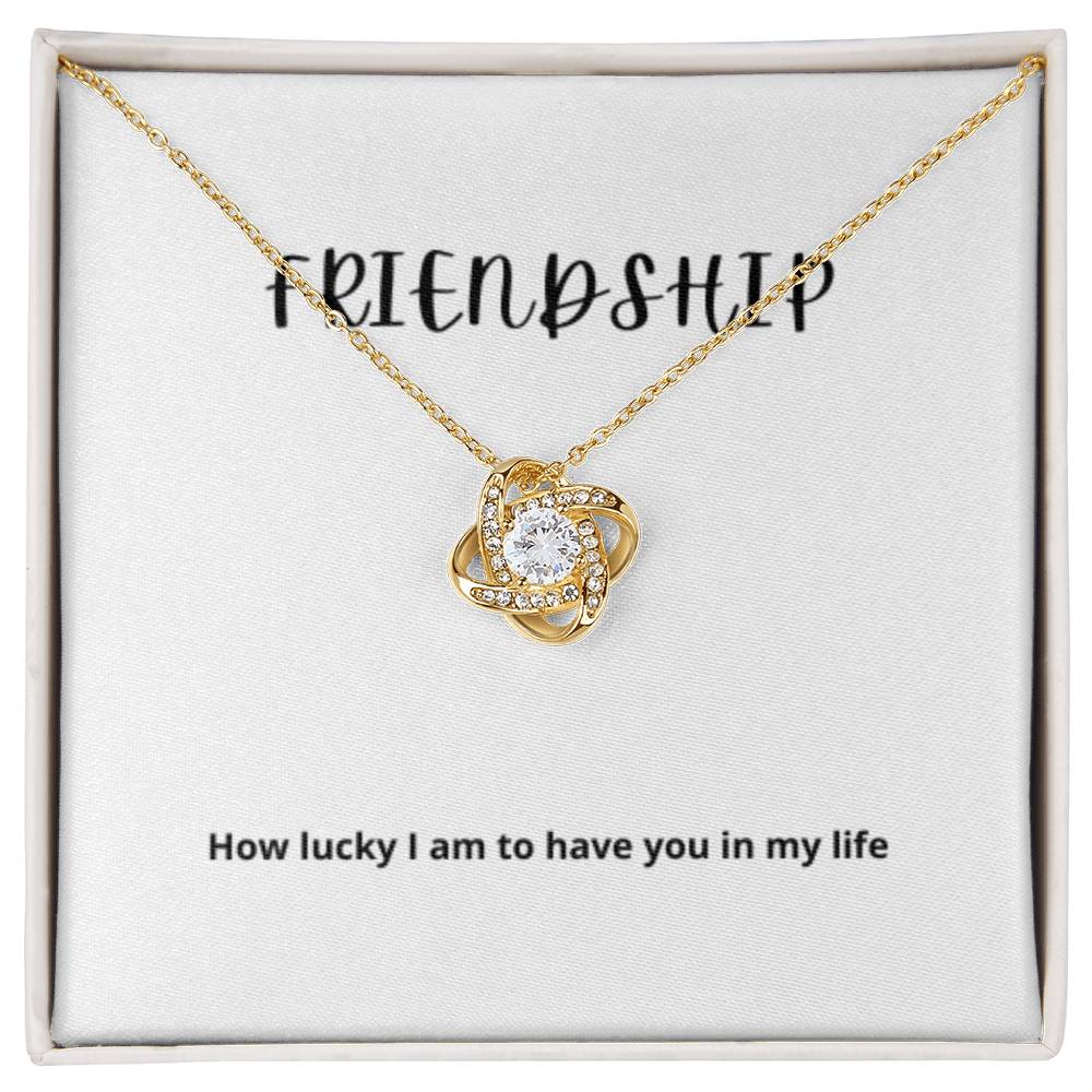 EllePendants Knot of Friendship, Hearts Friendship Necklace, Best Friend Necklaces, Friendship Jewelry Long Distance Birthday Christmas, Love Knot