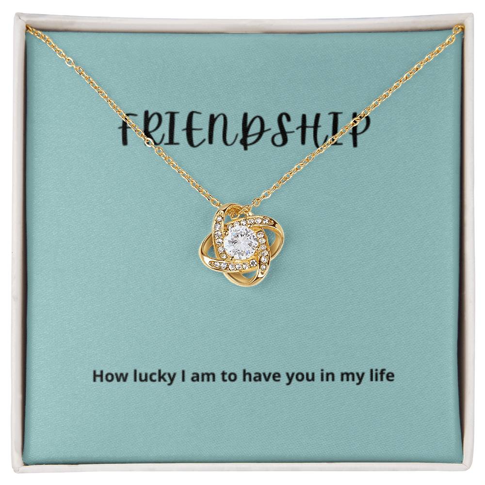 EllePendants Knot of Friendship, Hearts Friendship Necklace, Best Friend Necklaces, Friendship Jewelry Long Distance Birthday Christmas, Love Knot