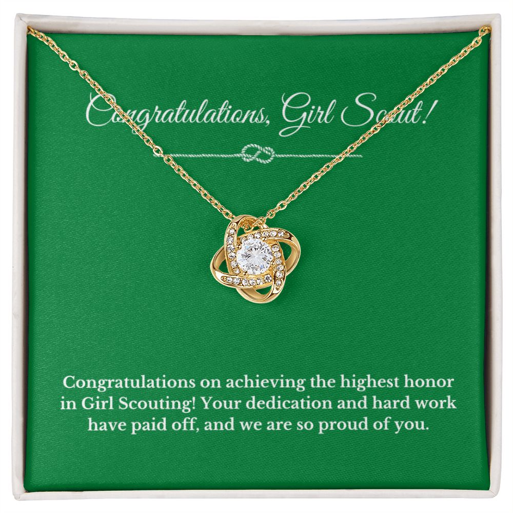 Love Knot Girl Scout Gift, Girl Scout Necklace, Girl Scout Gifts, Girl Scout Jewelry, Girl Scout Leader Gift, Girl Scout Gold Award Gift, Gold Award