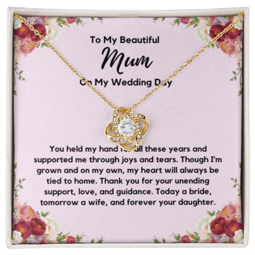 Mum of the Bride Gift from Bride, To My Mum on My Wedding Day, Mum of the Bride Necklace, Wedding Day Gift from Daughter