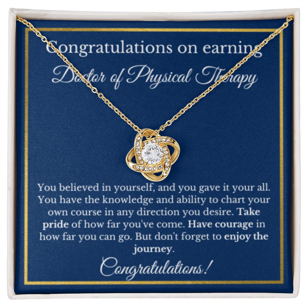 Doctor of Physical Therapy Degree Graduation Gifts, Healthcare Gifts, Masters of Physical Therapy Gold Diamond Necklace