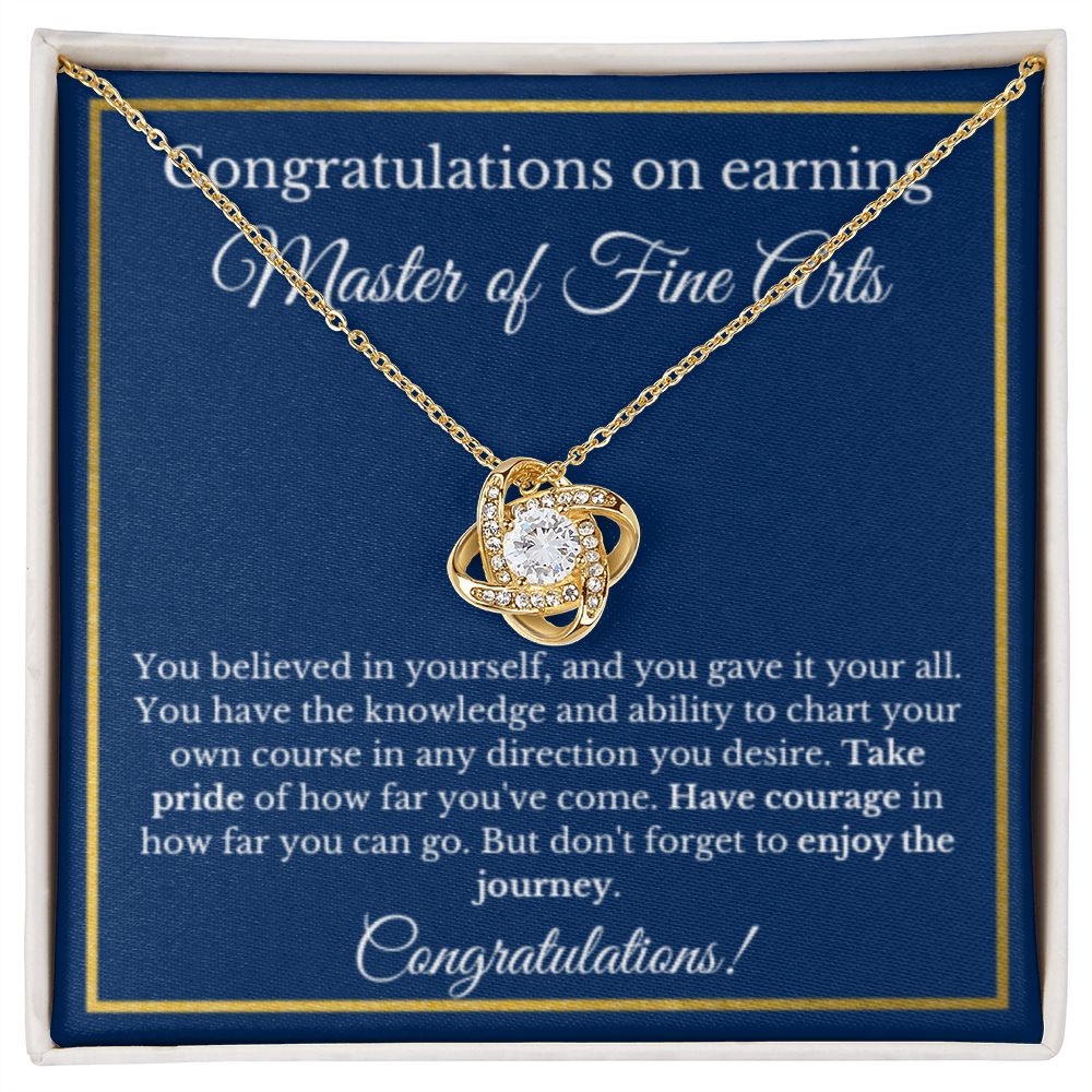 Master of Fine Arts Degree Graduation Gifts, Art Gifts, Masters of Fine Arts Gold Diamond Necklace