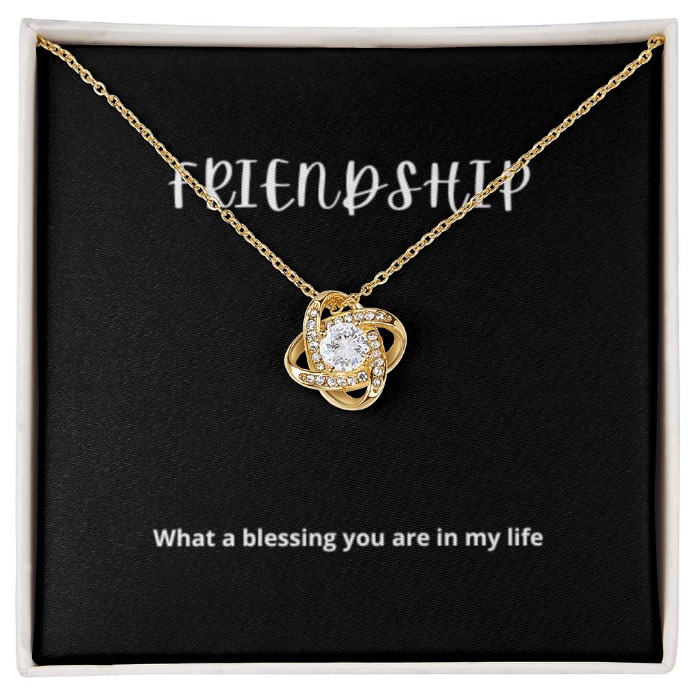 EllePendants Knot of Friendship, Hearts Friendship Necklace, Best Friend Necklaces, Friendship Jewelry Long Distance Birthday Christmas, Love Knot