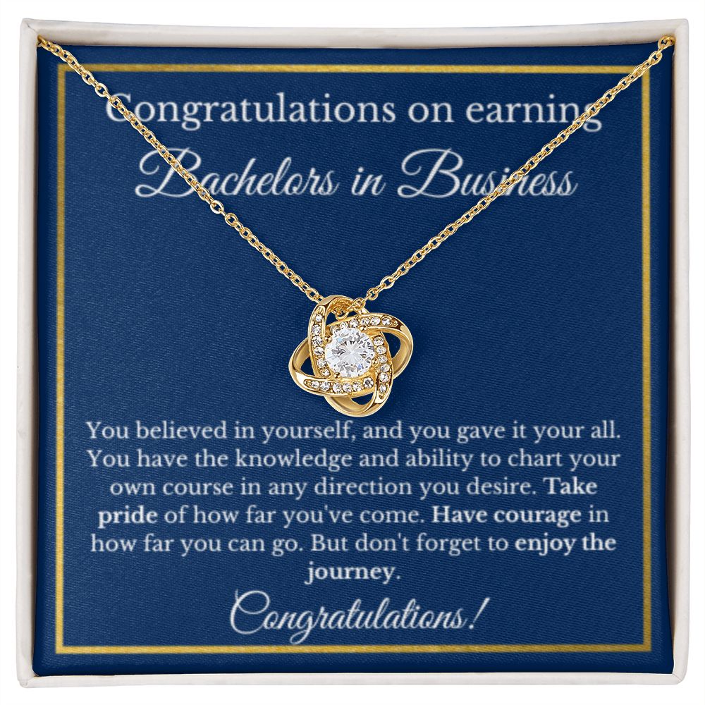 BS Business Degree, Graduation Gifts, Business School Graduate Gifts Bachelors of Business Administration Gold Diamond Necklace