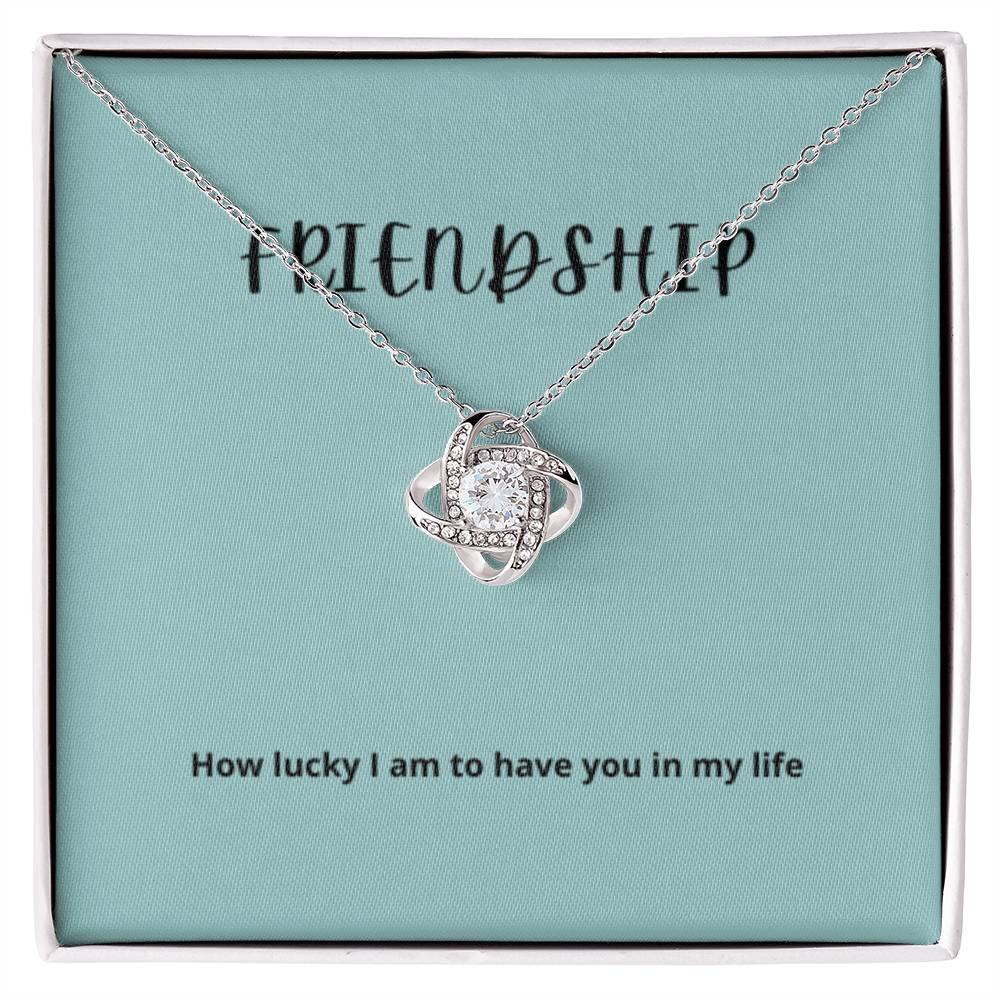 EllePendants Knot of Friendship, Hearts Friendship Necklace, Best Friend Necklaces, Friendship Jewelry Long Distance Birthday Christmas, Love Knot