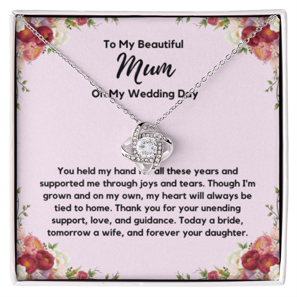 Mum of the Bride Gift from Bride, To My Mum on My Wedding Day, Mum of the Bride Necklace, Wedding Day Gift from Daughter