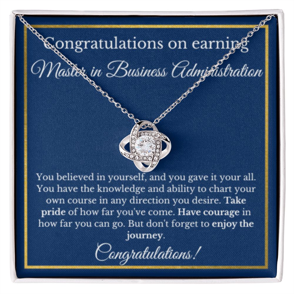 MS in Business Degree, Graduation Gifts, Business School Graduate Gifts Masters of Business Administration Gold Diamond Necklace