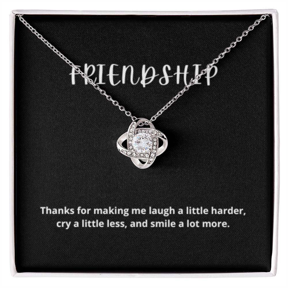 EllePendants Knot of Friendship, Hearts Friendship Necklace, Best Friend Necklaces, Friendship Jewelry Long Distance Birthday Christmas, Love Knot