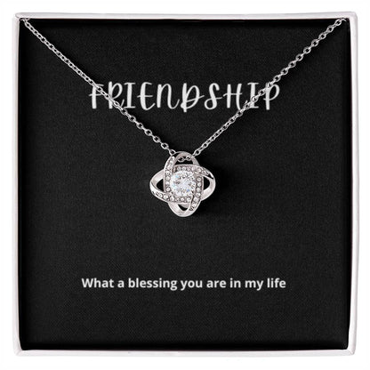 EllePendants Knot of Friendship, Hearts Friendship Necklace, Best Friend Necklaces, Friendship Jewelry Long Distance Birthday Christmas, Love Knot