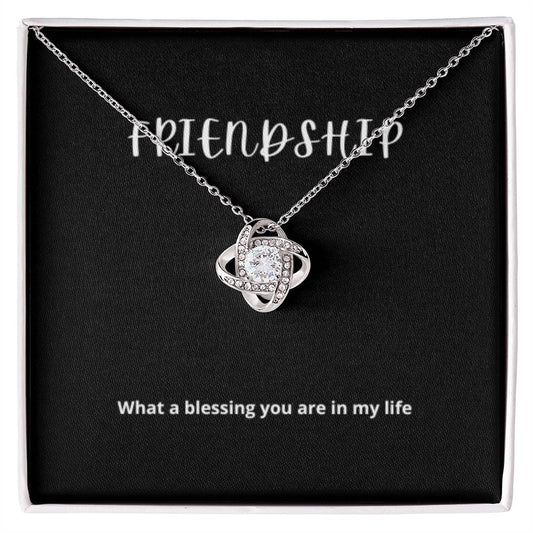 EllePendants Knot of Friendship, Hearts Friendship Necklace, Best Friend Necklaces, Friendship Jewelry Long Distance Birthday Christmas, Love Knot