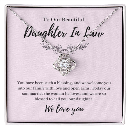 To Our Daughter-In-Law Gift On Wedding Day, Future Daughter In Law Rehearsal Dinner Gift For Bride From Mother & Father In Law