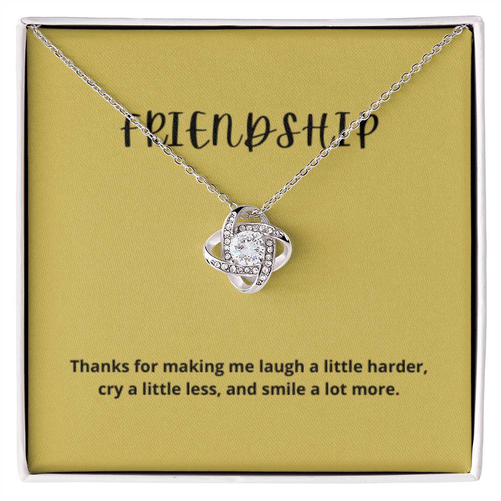 EllePendants Knot of Friendship, Hearts Friendship Necklace, Best Friend Necklaces, Friendship Jewelry Long Distance Birthday Christmas, Love Knot