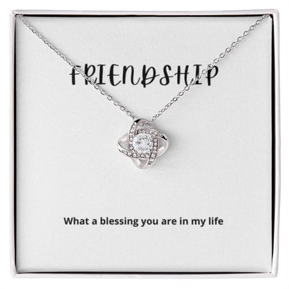 EllePendants Knot of Friendship, Hearts Friendship Necklace, Best Friend Necklaces, Friendship Jewelry Long Distance Birthday Christmas, Love Knot