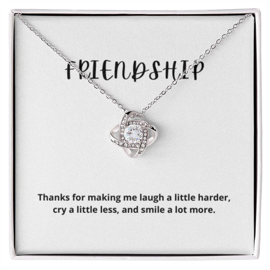 EllePendants Knot of Friendship, Hearts Friendship Necklace, Best Friend Necklaces, Friendship Jewelry Long Distance Birthday Christmas, Love Knot