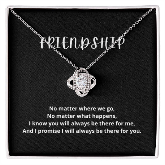 EllePendants Knot of Friendship, Hearts Friendship Necklace, Best Friend Necklaces, Friendship Jewelry Long Distance Birthday Christmas, Love Knot