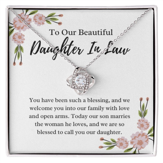 To Our Daughter-In-Law Gift On Wedding Day, Future Daughter In Law Rehearsal Dinner Gift For Bride From Mother & Father In Law