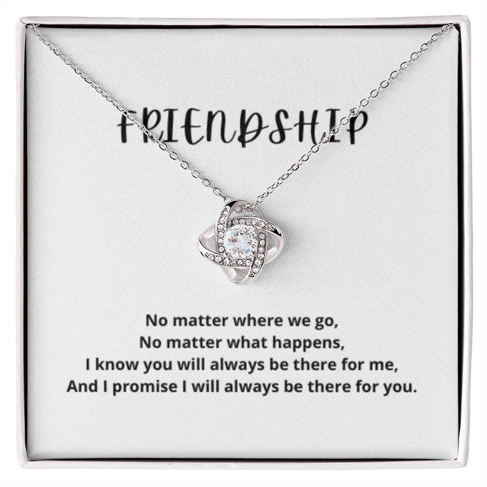 EllePendants Knot of Friendship, Hearts Friendship Necklace, Best Friend Necklaces, Friendship Jewelry Long Distance Birthday Christmas, Love Knot