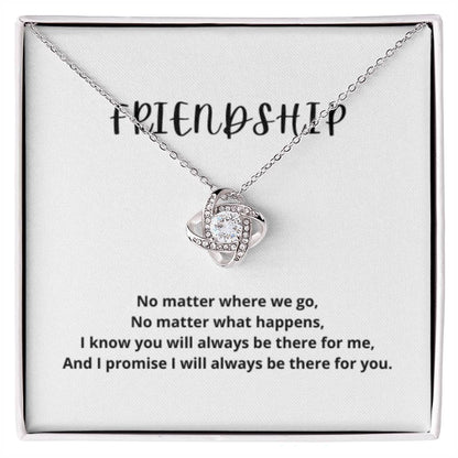 EllePendants Knot of Friendship, Hearts Friendship Necklace, Best Friend Necklaces, Friendship Jewelry Long Distance Birthday Christmas, Love Knot