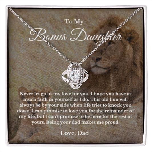 Bonus Daughter Necklace, Mother to Daughter Gift, Step Daughter Jewelry, Birthday Gift, Message Card