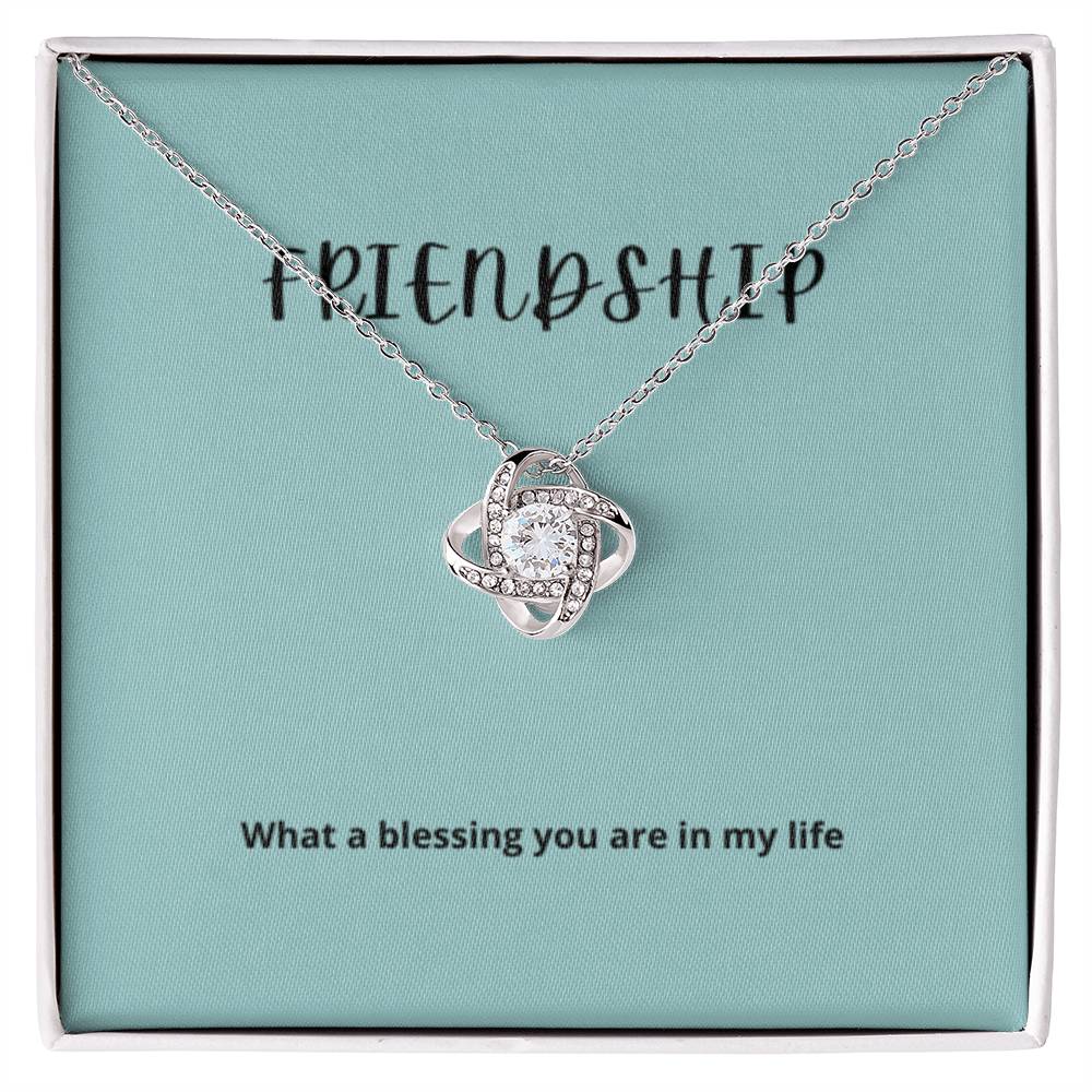 EllePendants Knot of Friendship, Hearts Friendship Necklace, Best Friend Necklaces, Friendship Jewelry Long Distance Birthday Christmas, Love Knot