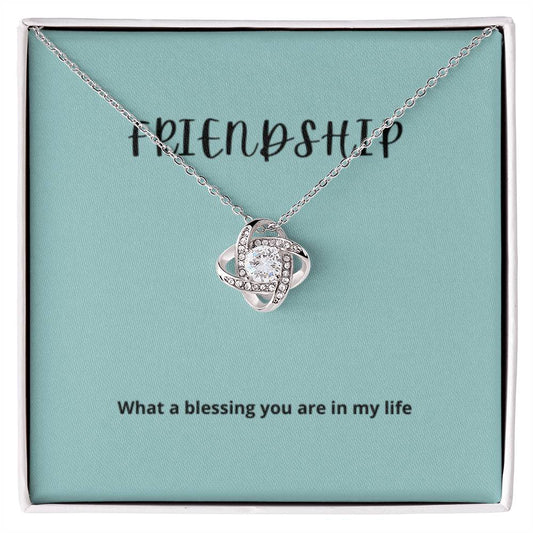 EllePendants Knot of Friendship, Hearts Friendship Necklace, Best Friend Necklaces, Friendship Jewelry Long Distance Birthday Christmas, Love Knot