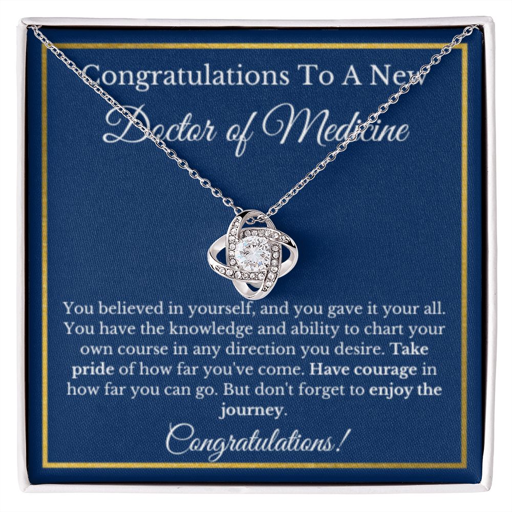 Doctor Message Card Jewelry, Gold Diamond, Doctor Graduation Gift, Grad Gift For Doc A New Doctor Of Medicine MD Graduation Gift