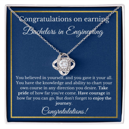 BS Engineering Degree Graduation Gifts, Technology, Engineer Gifts, Bachelors of Engineering Gold Diamond Necklace