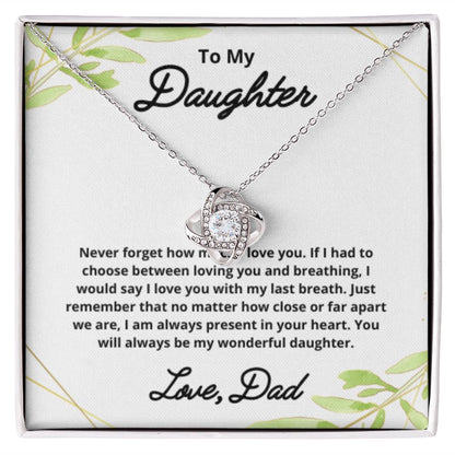 To My Daughter Necklace, Father Daughter Necklace, Father to Daughter Birthday Gift, Gifts to Daughter from Dad