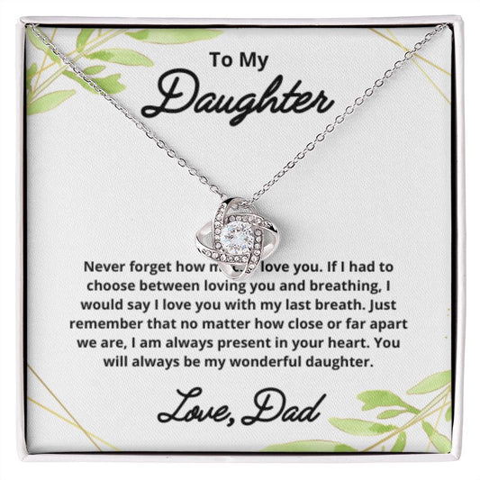 To My Daughter Necklace, Father Daughter Necklace, Father to Daughter Birthday Gift, Gifts to Daughter from Dad