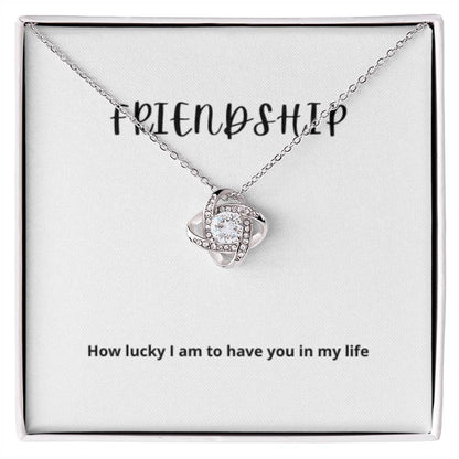 EllePendants Knot of Friendship, Hearts Friendship Necklace, Best Friend Necklaces, Friendship Jewelry Long Distance Birthday Christmas, Love Knot