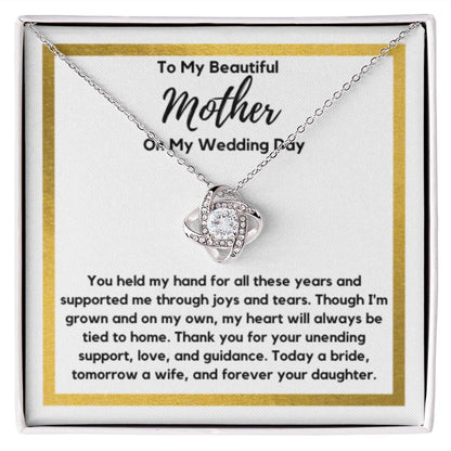 Mother of the Bride Gift from Bride, To Mom on My Wedding Day, Mother of the Bride Necklace, Wedding Day Gift from Daughter