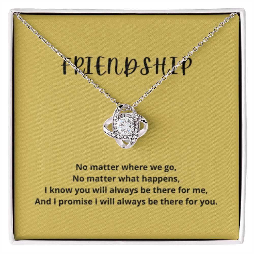 EllePendants Knot of Friendship, Hearts Friendship Necklace, Best Friend Necklaces, Friendship Jewelry Long Distance Birthday Christmas, Love Knot