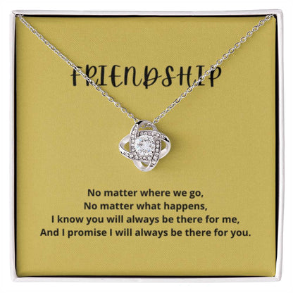 EllePendants Knot of Friendship, Hearts Friendship Necklace, Best Friend Necklaces, Friendship Jewelry Long Distance Birthday Christmas, Love Knot