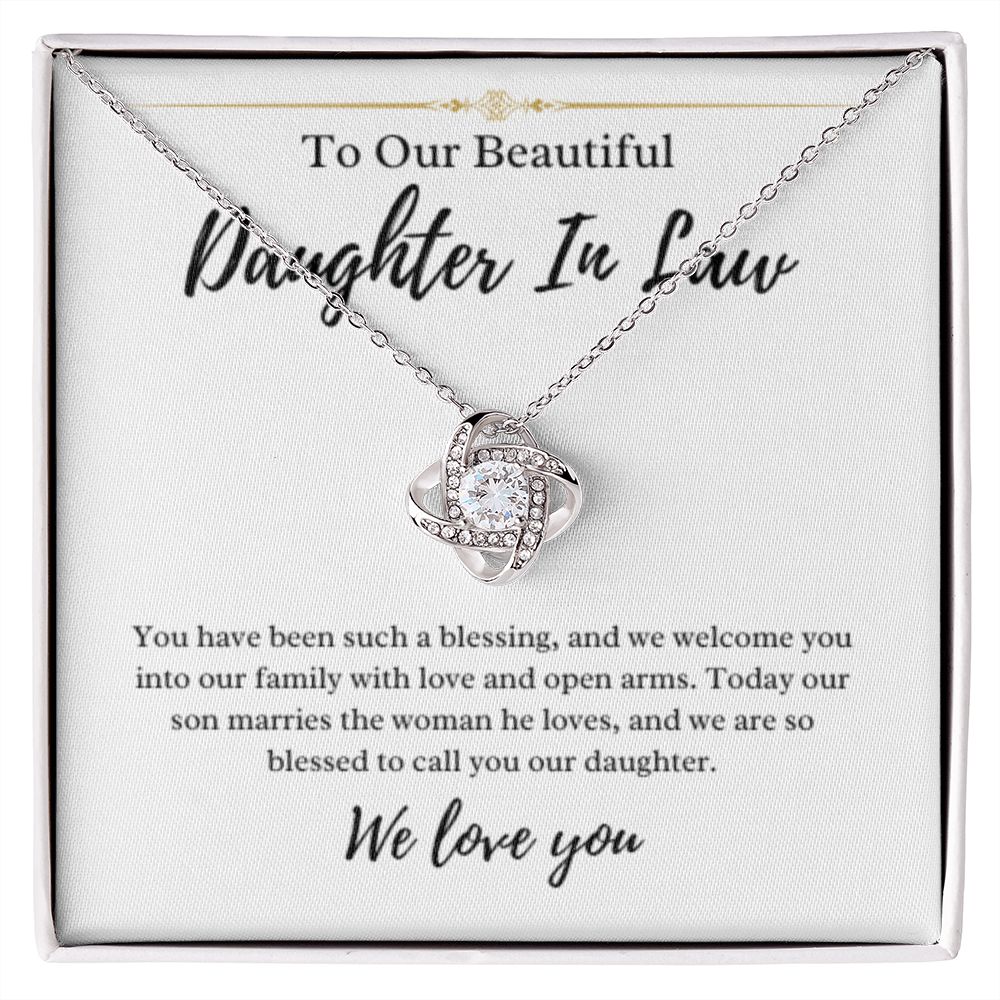 To Our Daughter-In-Law Gift On Wedding Day, Future Daughter In Law Rehearsal Dinner Gift For Bride From Mother & Father In Law