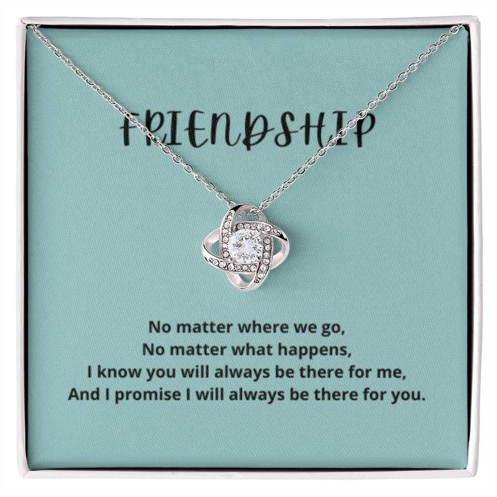 EllePendants Knot of Friendship, Hearts Friendship Necklace, Best Friend Necklaces, Friendship Jewelry Long Distance Birthday Christmas, Love Knot