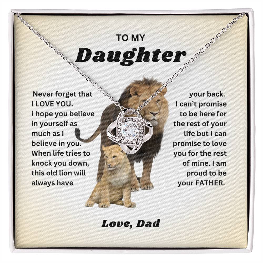 [Almost Sold Out] Daughter - Proud Lion - From Dad Love Knot Necklace