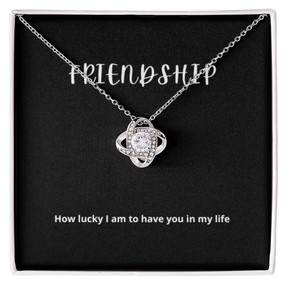 EllePendants Knot of Friendship, Hearts Friendship Necklace, Best Friend Necklaces, Friendship Jewelry Long Distance Birthday Christmas, Love Knot