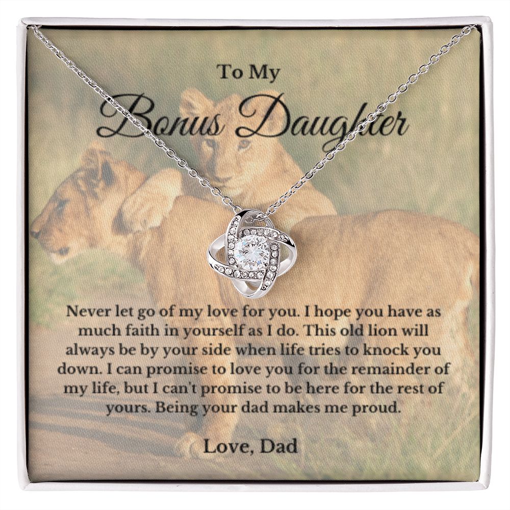 Bonus Daughter Necklace, Mother to Daughter Gift, Step Daughter Jewelry, Birthday Gift, Message Card