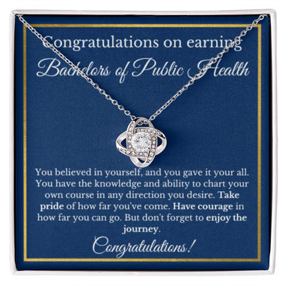 BS in Public Health Degree Graduation Gifts, Healthcare Gifts, Bachelors of Public Health Gold Diamond Necklace