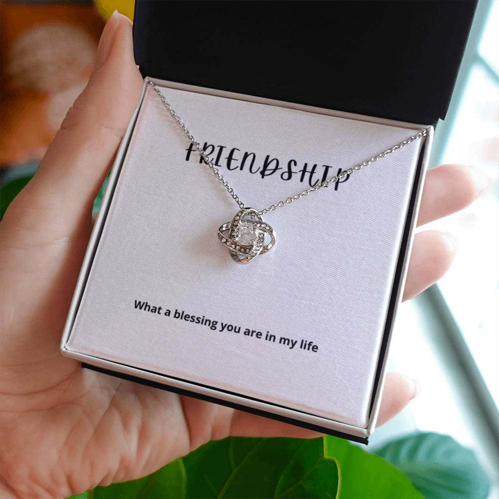 EllePendants Knot of Friendship, Hearts Friendship Necklace, Best Friend Necklaces, Friendship Jewelry Long Distance Birthday Christmas, Love Knot