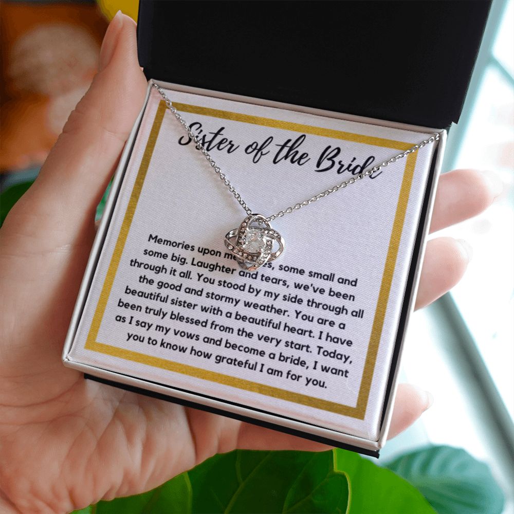 Sister of the Bride Gift Necklace, Sister Wedding Gift from Bride to Sister rehearsal dinner Gift to my Sister on my Wedding Day