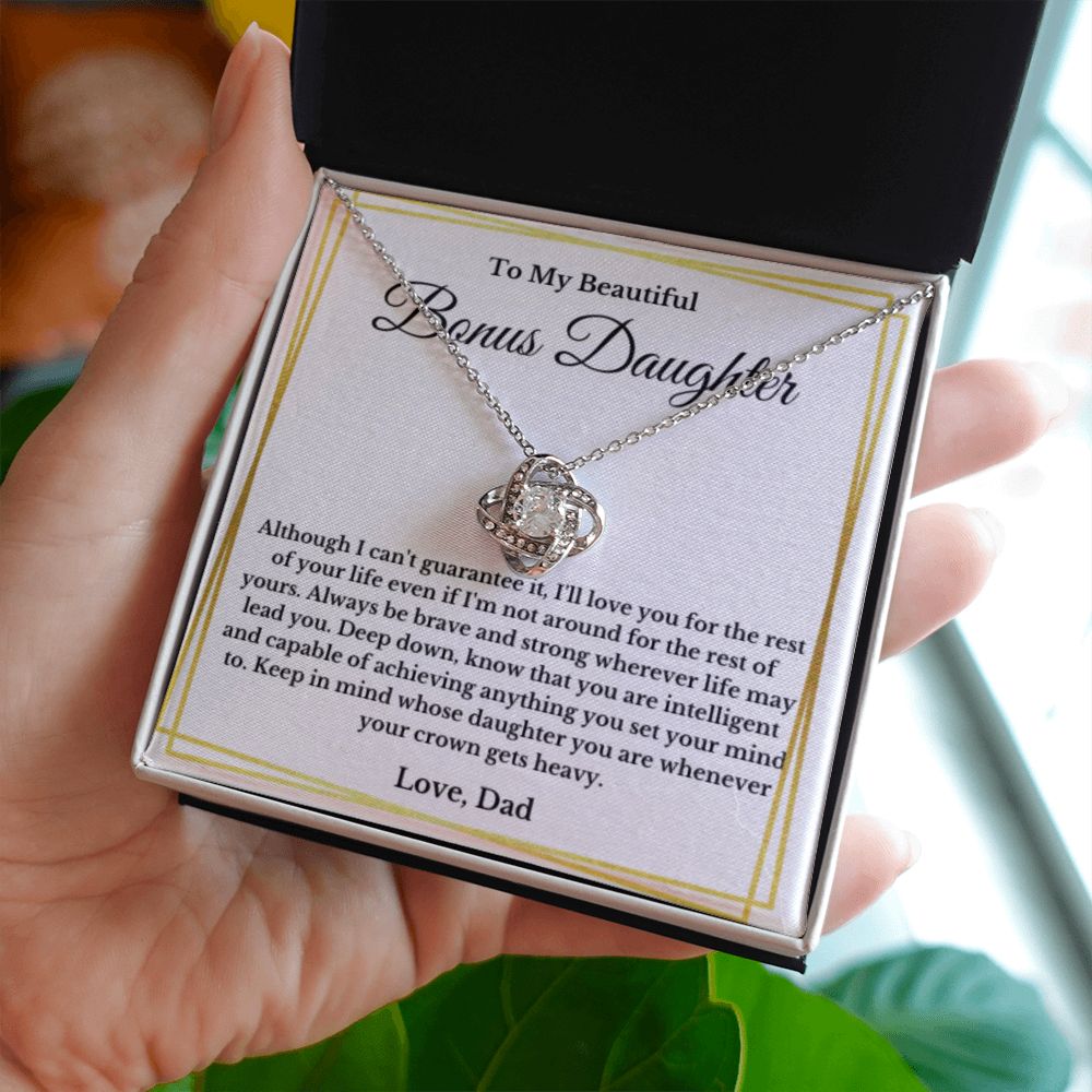 Bonus Daughter Necklace, Mother to Daughter Gift, Step Daughter Jewelry, Birthday Gift, Message Card