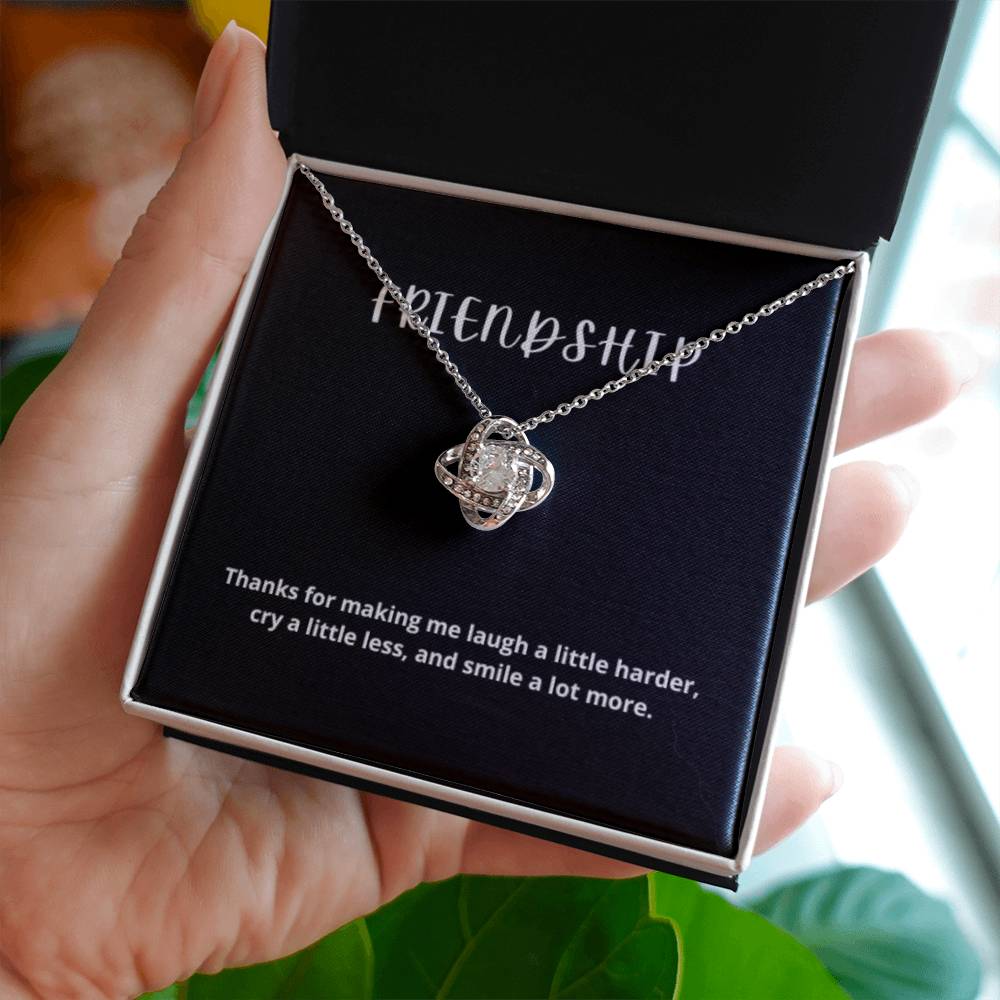 EllePendants Knot of Friendship, Hearts Friendship Necklace, Best Friend Necklaces, Friendship Jewelry Long Distance Birthday Christmas, Love Knot